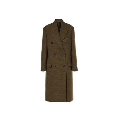 Acne Studios ブラウンのコート Checked Double-Breasted Wool Blend Coat