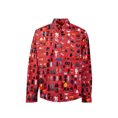Balenciaga レッドのシャツ Printed Shirt