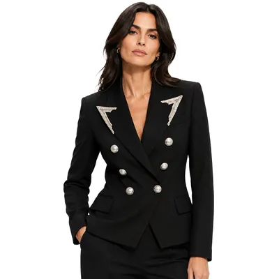 Balmain ブラックのジャケット Jacket Double-Breasted Decorata Black
