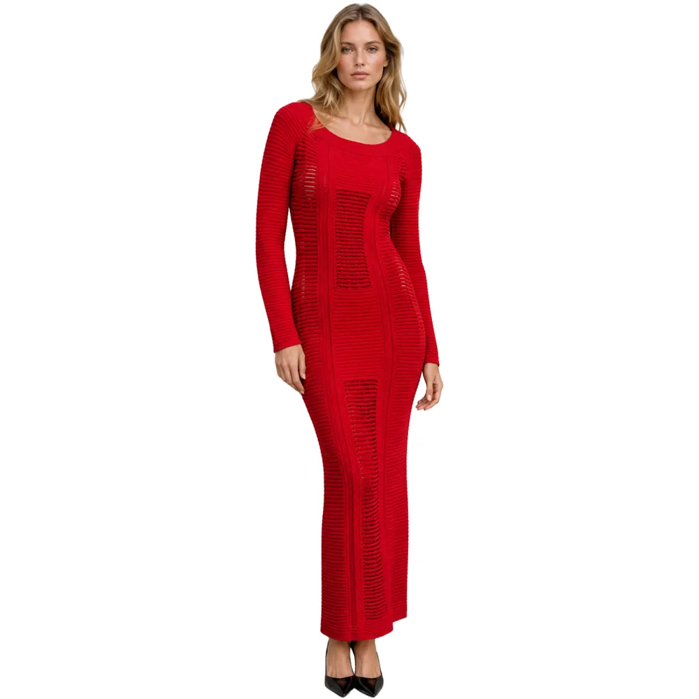 Balmain Dress Long Red