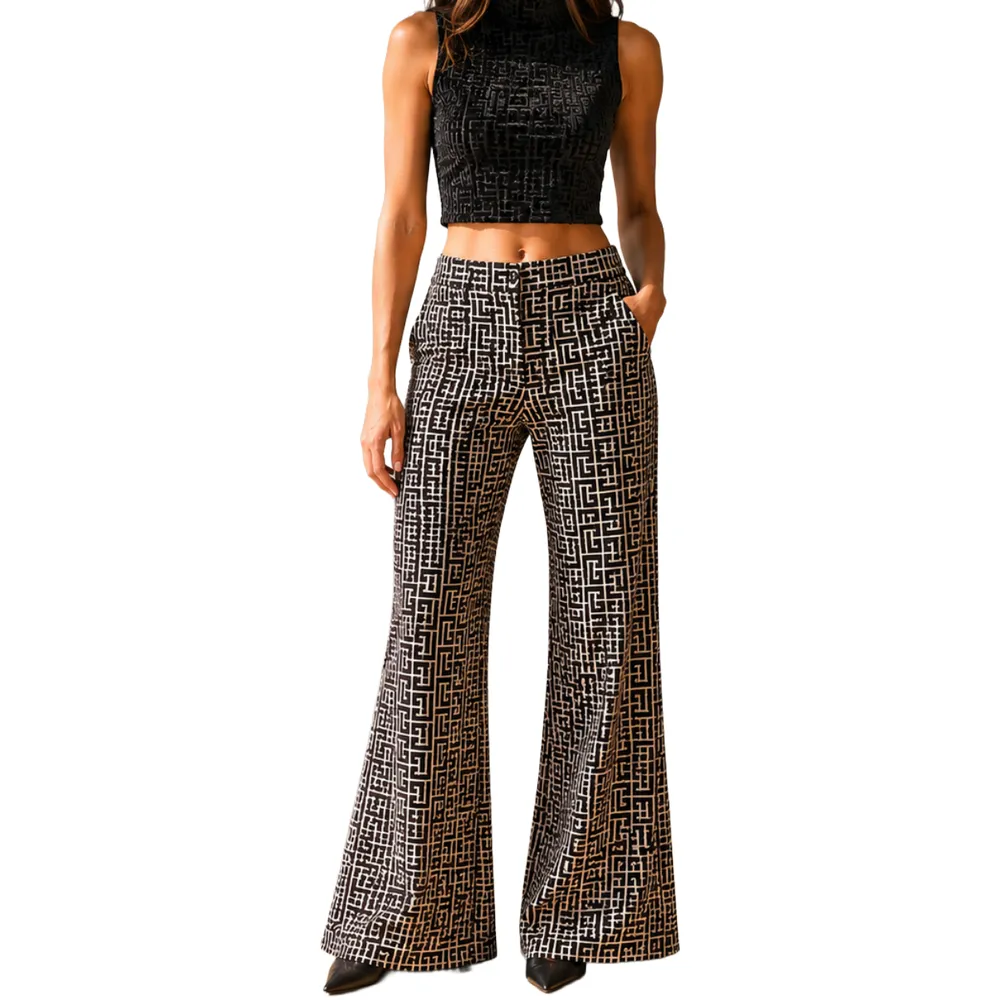 Balmain Trousers Print Pattern Black