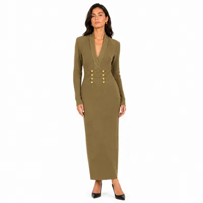 Balmain グリーンのワンピース Dress Ribbed Green