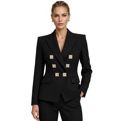 Balmain ブラックのジャケット Jacket Single-Breasted Decorata Black