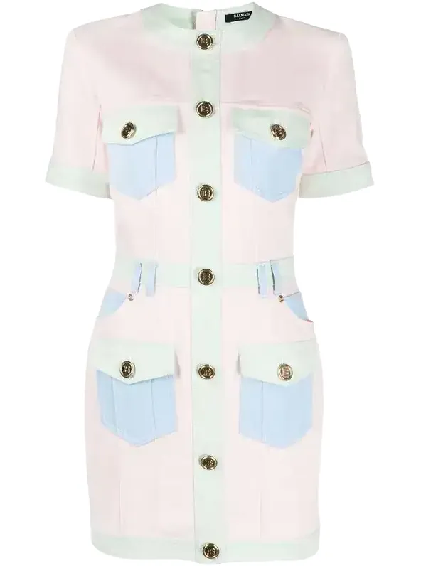 Balmain Dress Denim Multicolor