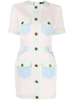 Balmain ブルーのワンピース Dress Denim Multicolor
