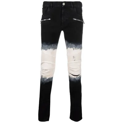 Balmain ブラックのデニム Jeans White tie-dye Black