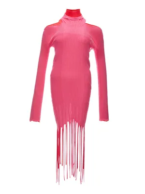 Bottega Veneta ニット Stretch Knit Long Dress with Fringes
