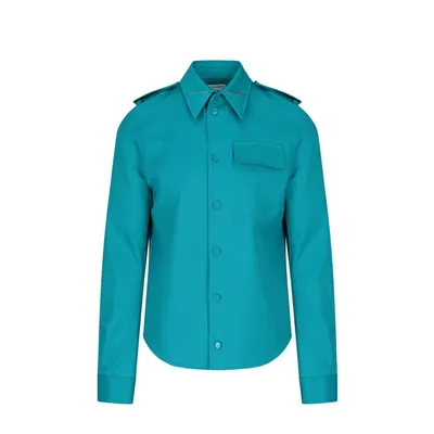 Bottega Veneta グリーンのシャツ Grain De Poudre Wool Shirt