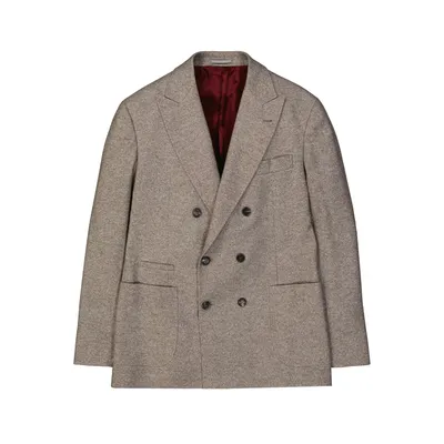 Brunello Cucinelli ベージュのジャケット Double-Breasted Wool Jacket