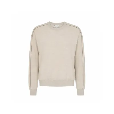 Brunello Cucinelli ベージュのニット Cashmere and Silk Pullover
