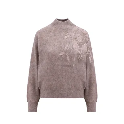 Brunello Cucinelli ベージュのニット T-Neck Knit