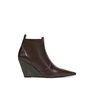 Brunello Cucinelli ブラウンのブーツ Monili Wedge Ankle Boots