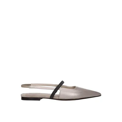 Brunello Cucinelli ベージュのフラットシューズ Slingback Flats