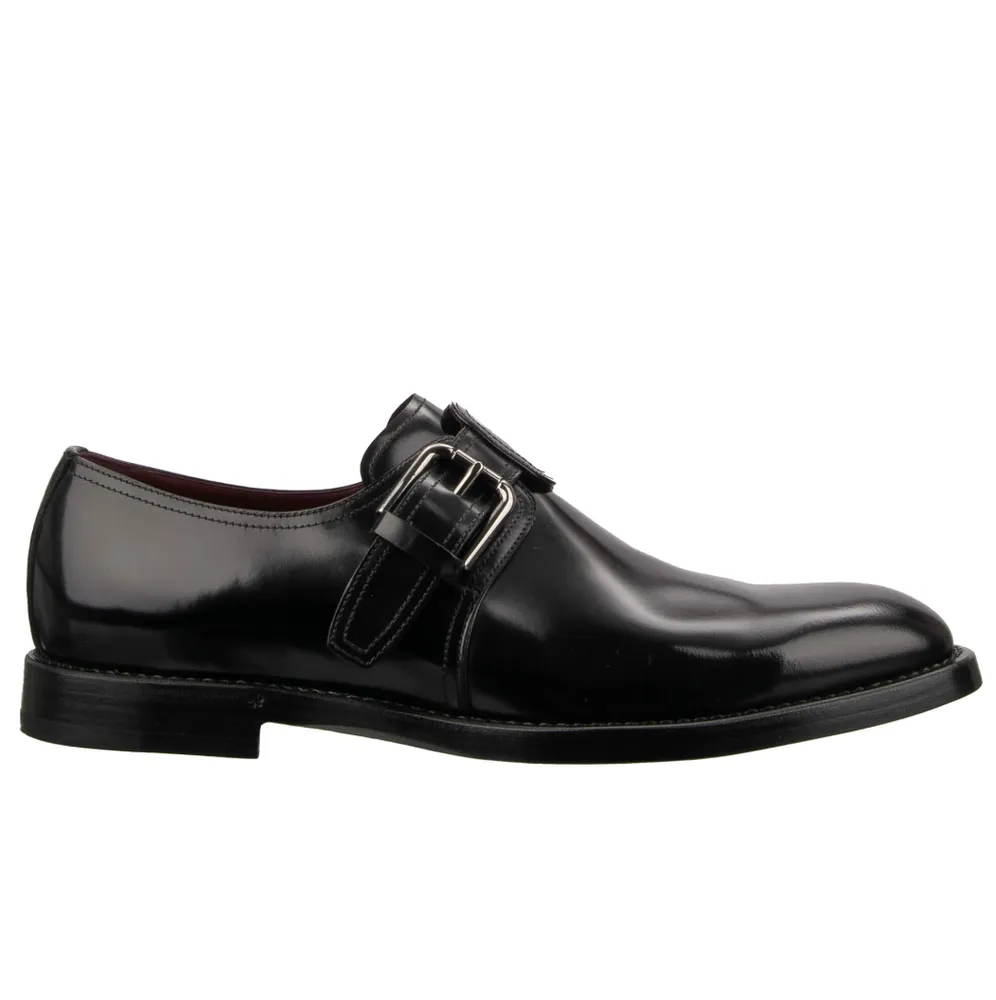 Dolce & Gabbana Derby Monkstrap Spazzolato Derby Black