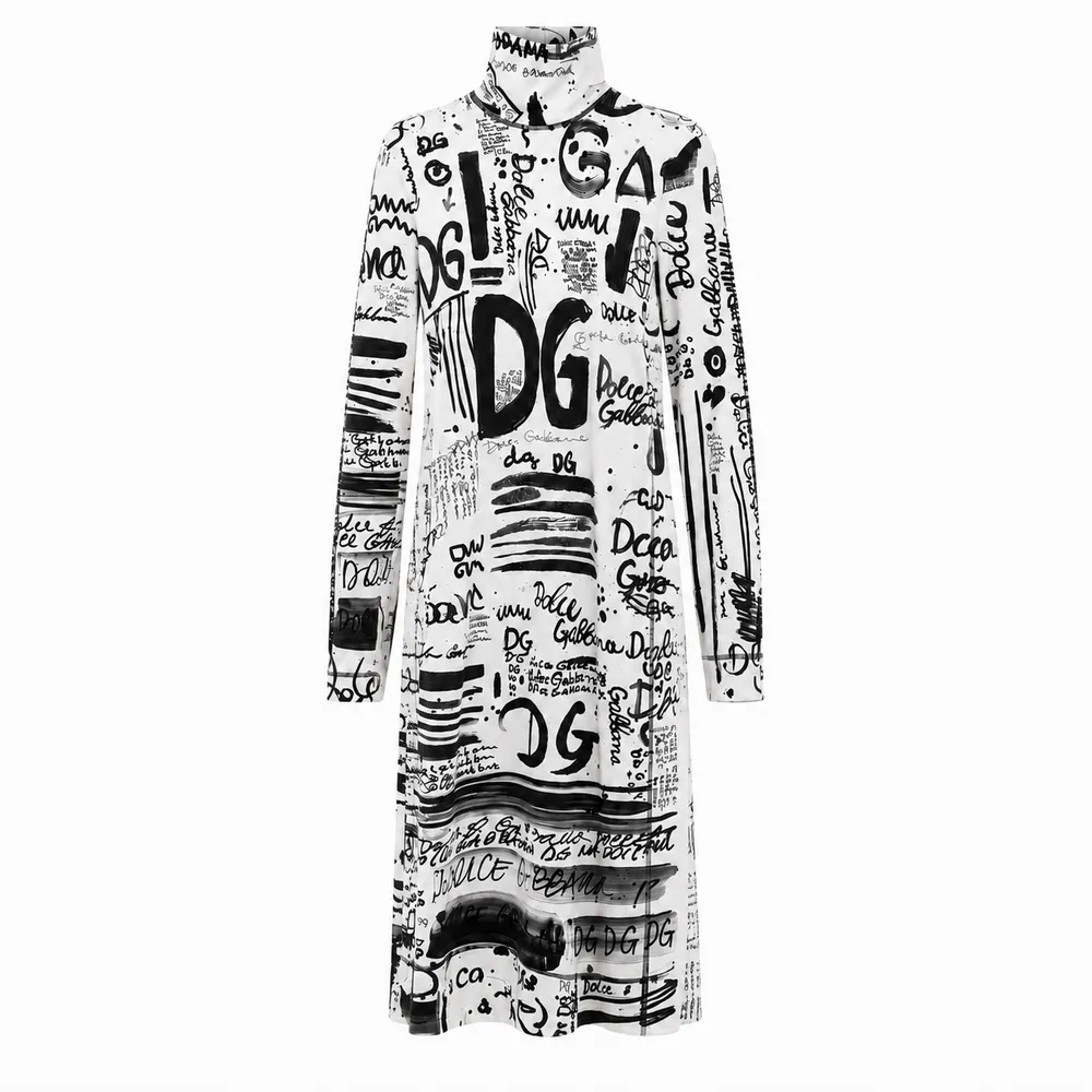 Dolce & Gabbana Dress Parlato Sleeve Long White