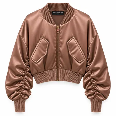 Dolce & Gabbana ブラウンのボンバージャケット Bomber Plissetato Brown
