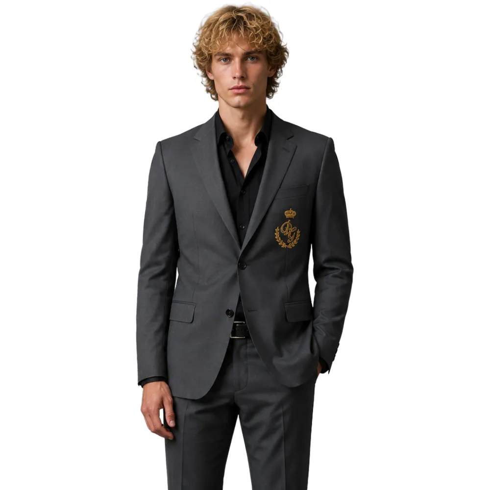 Dolce & Gabbana Jacket Single-Breasted Logata Blue