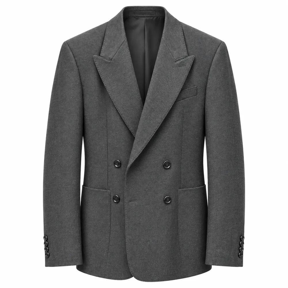 Dolce & Gabbana Jacket Double-Breasted Wool Grey