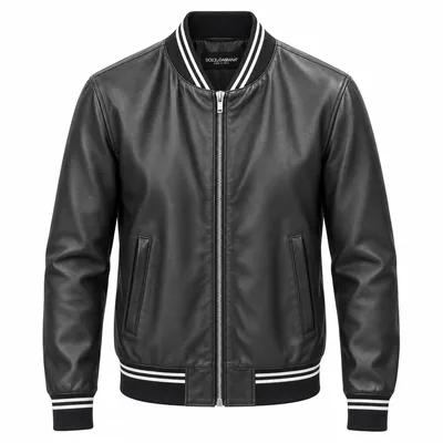 Dolce & Gabbana ブラックのボンバージャケット Bomber Leather Sintetica Black