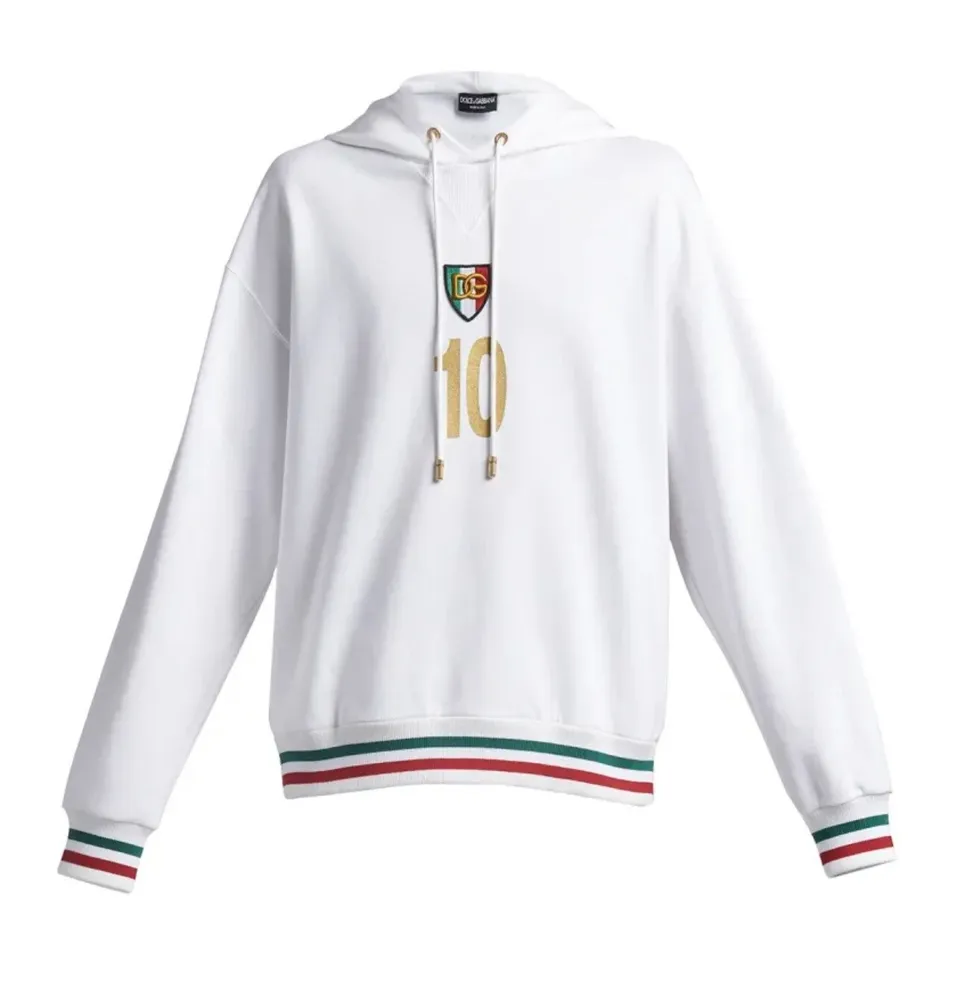 Dolce & Gabbana Optical Hoodie Sweatshirts White