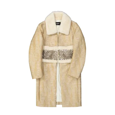 Dsquared2 ベージュのコート Crystal Embellished Coat