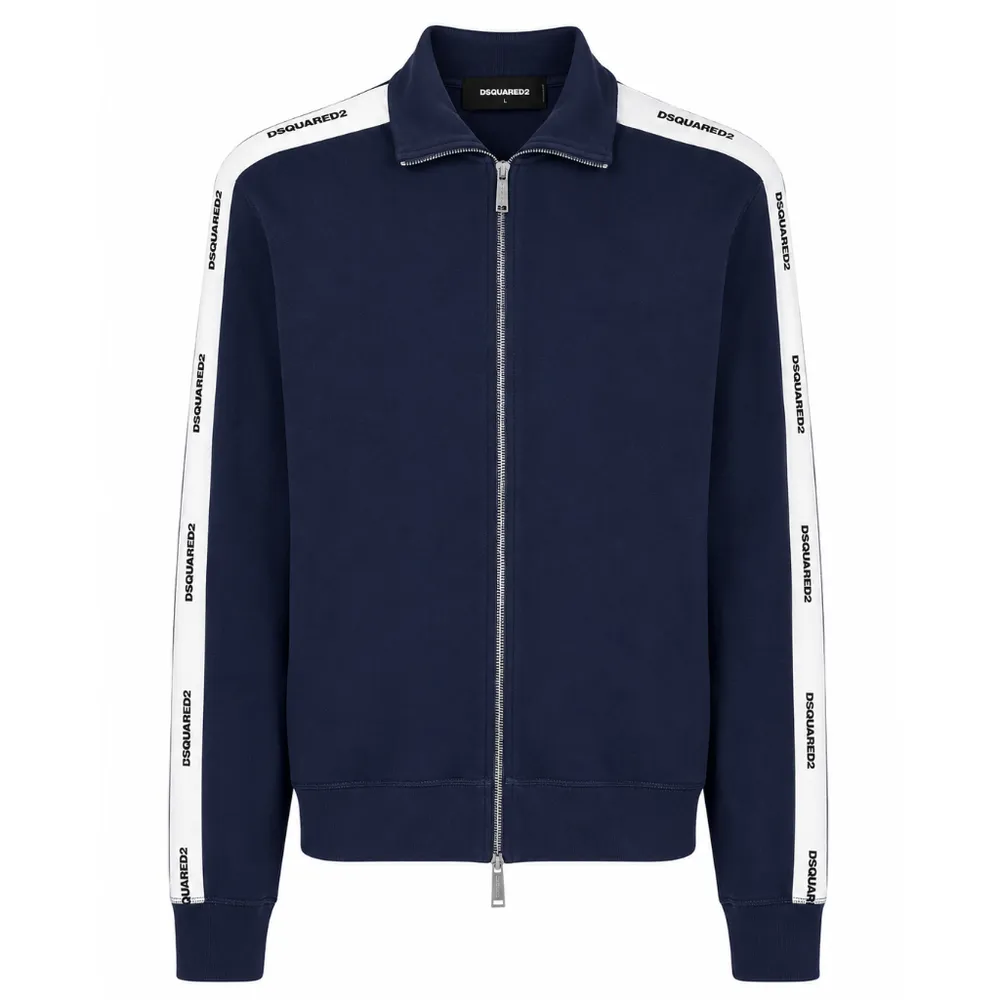 Dsquared2 Sweatshirt Cotton Bande Logate Blue