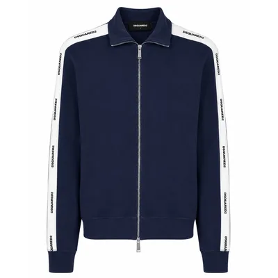 Dsquared2 ブルーのスウェット Sweatshirt Cotton Bande Logate Blue