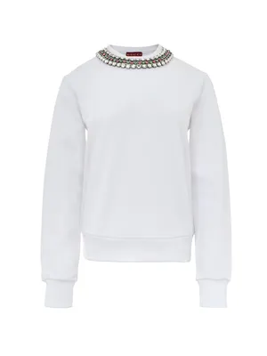 Gucci ホワイトのスウェット White Sweatshirt with Jewel Neck