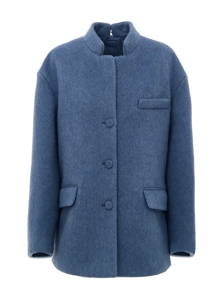 Gucci Light Blue Wool Caban Jacket