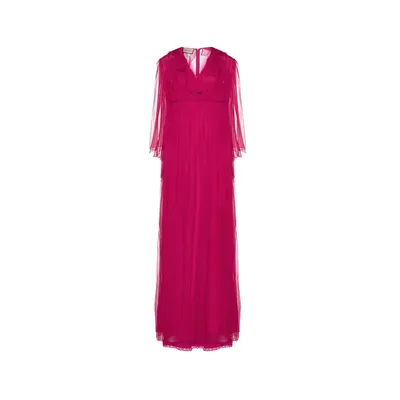 Gucci ピンクのワンピース Silk Midi Dress
