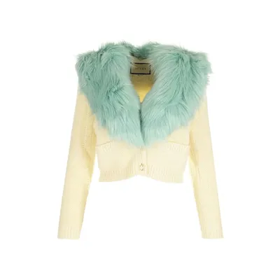 Gucci ホワイトのカーディガン Wool And Cashmere Cardigan