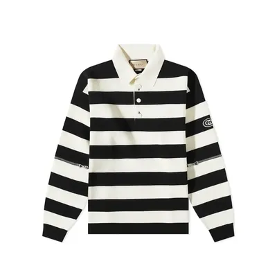 Gucci ホワイトのポロシャツ Striped Cotton Polo