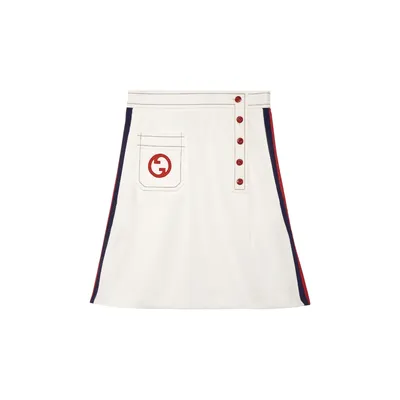 Gucci ホワイトのスカート Interlocking G A-line Skirt