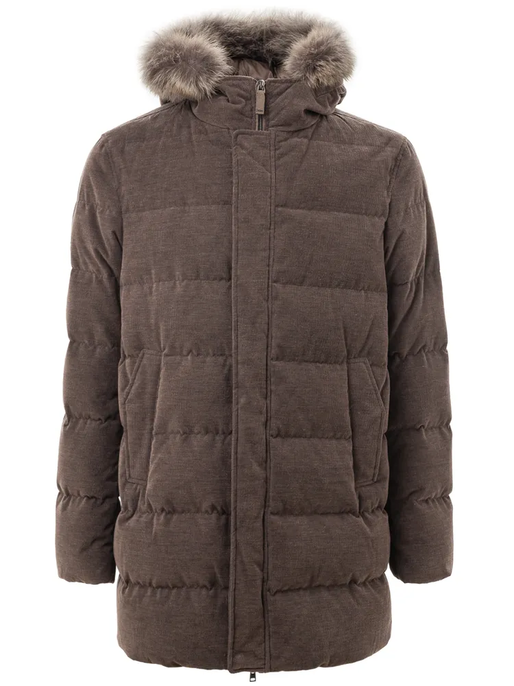 Herno Long Bomber with Hood and Removable Fur