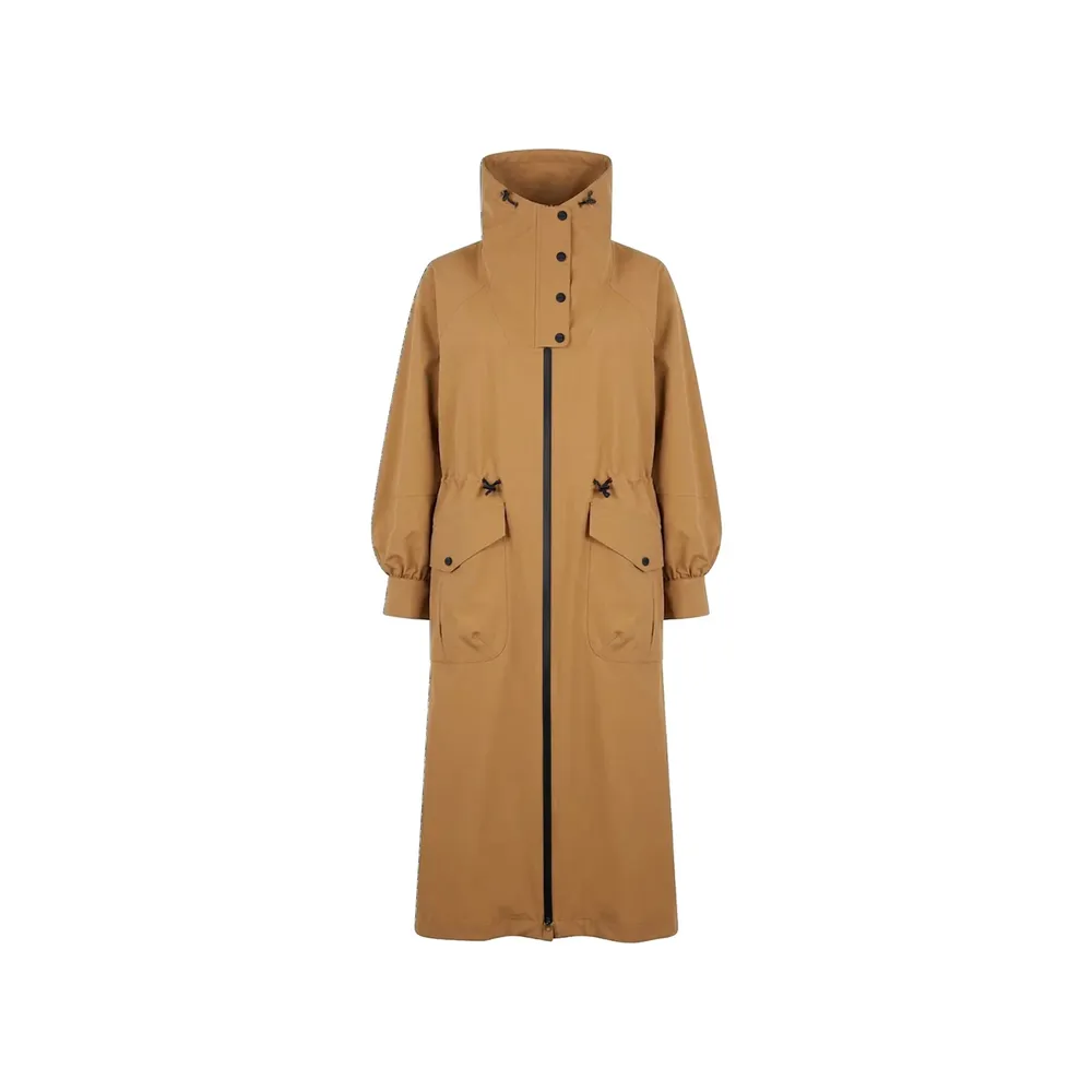 Herno Long Funnel-Neck Trench Coat
