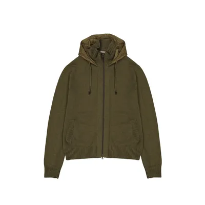Herno グリーンのニット Cashmere Zipped Sweater