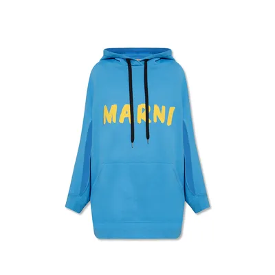Marni ブルーのパーカー Oversize Hooded Sweatshirt