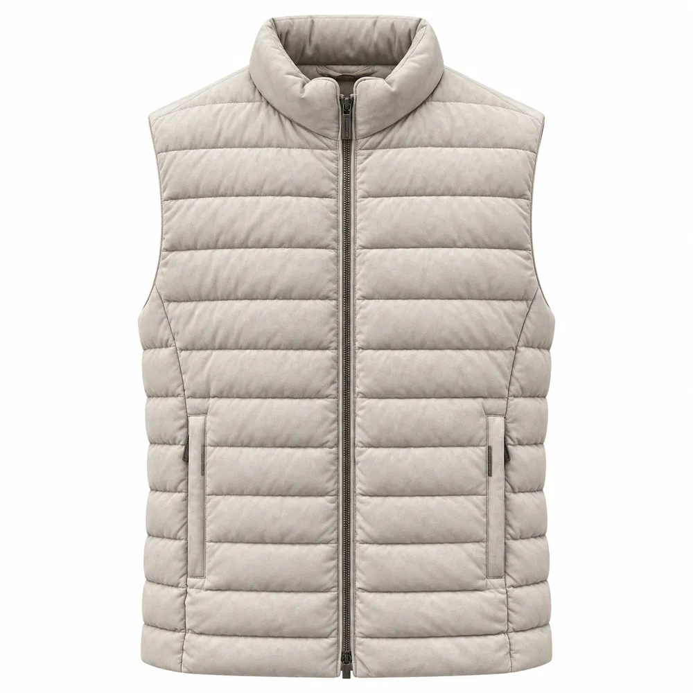 Moorer Vest Leather Beige