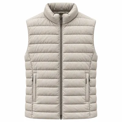 Moorer ベージュのベスト Vest Leather Beige
