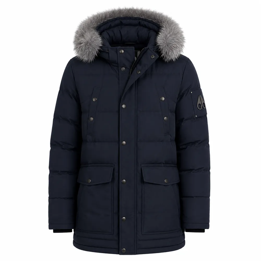 Moose Knuckles Jacket Long Hooded Black