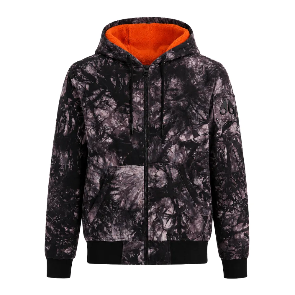 Moose Knuckles Down Jacket Zip Hoo Tie Dye Black