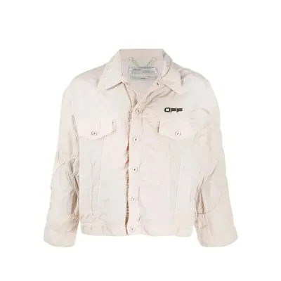 Off-White ベージュのボンバージャケット Logo Windbreaker Bomber Jacket