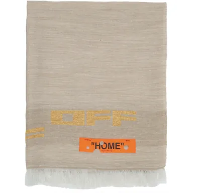 Off-White Blanket Gold Blankets Beige