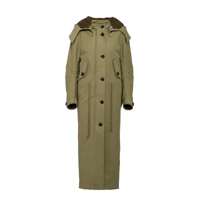 Prada グリーンのコート Long Parka Coat