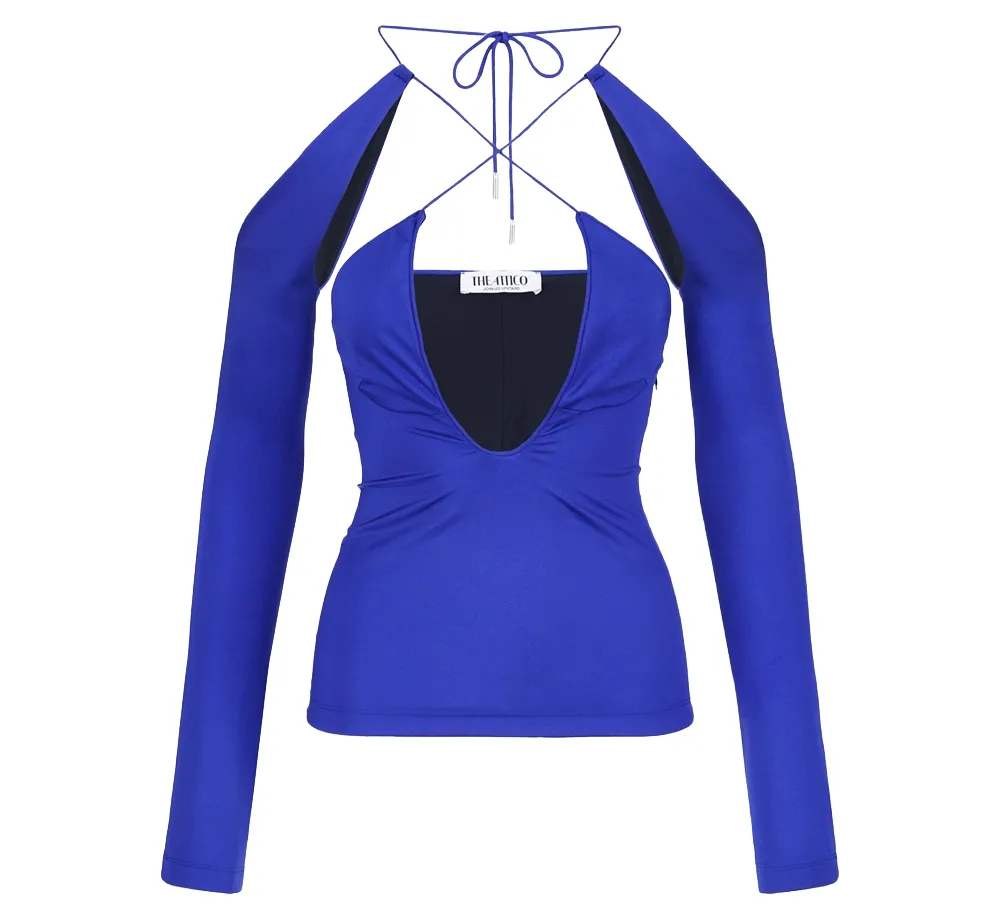 The Attico Top Vivid Blue