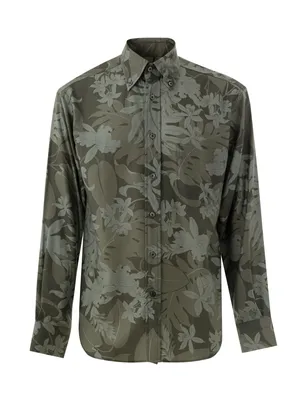 Tom Ford グリーンのシャツ Green Floral Print Shirt