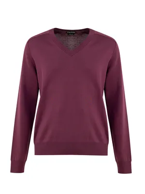 Tom Ford パープルのニット Purple Silk V-Neck Sweater