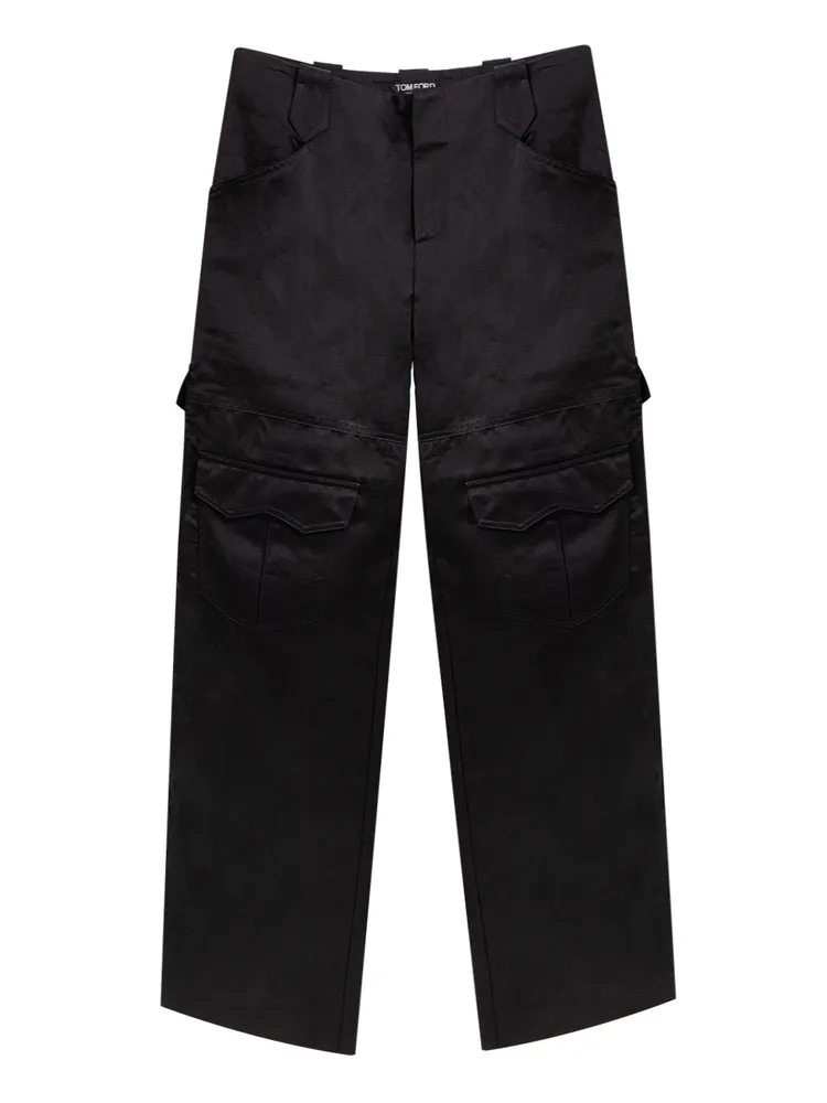 Tom Ford Black Viscose Cargo Pants