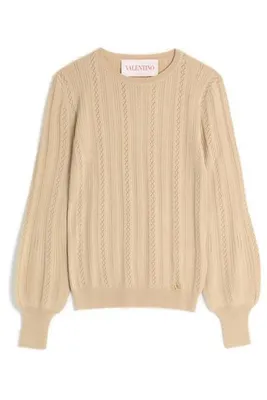 Valentino ベージュのニット Garavani Women Knit Wool Beige