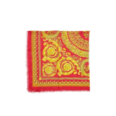 Versace レッドのマフラー・スカーフ Foulard Square Scarf